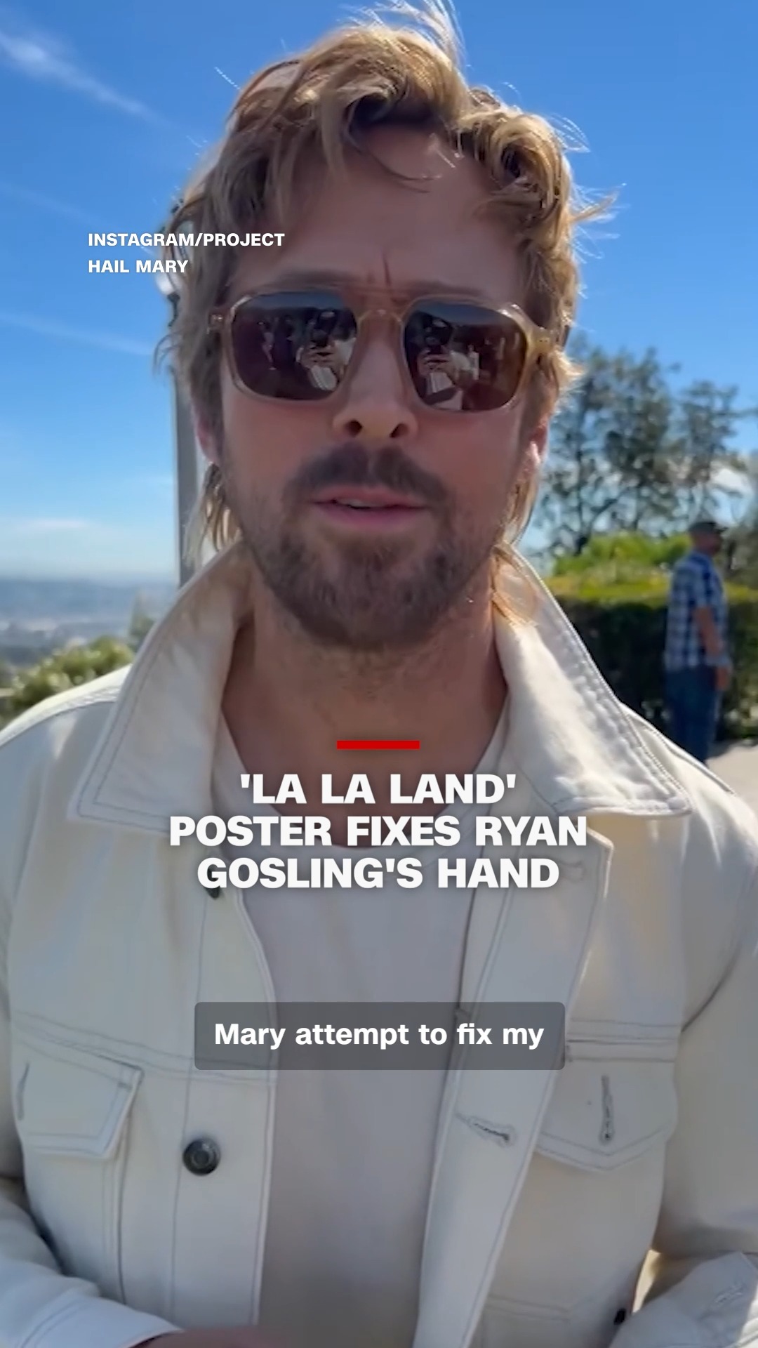 After joking for years about his dreaded "La La hand," Ryan Gosling is getting the fix he's been waiting for. A new design for the "La La Land" poster has been unveiled for the movie's 10th anniversary.