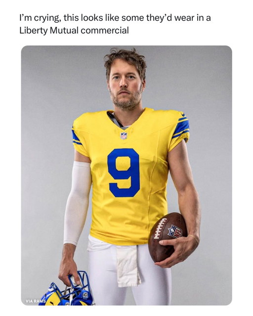Rate these jerseys out of 10 😂💀

Matthew Stafford is one of the toughest and most gifted quarterbacks of his generation. He has one of the strongest arms the NFL has ever seen, capable of making throws that very few quarterbacks would even attempt. Whether it’s firing a pass 30 yards across the field or squeezing the ball into a tiny window between defenders, Stafford has built his reputation on making impossible throws look routine. He’s also fearless in the pocket, willing to stand in against heavy pressure to deliver an accurate pass at the last second.

What separates Stafford from many quarterbacks is his toughness and football IQ. Throughout his career, he’s played through injuries that would sideline most players and has earned the respect of teammates because of it. After spending 12 seasons with the Lions, he was traded to the Rams and immediately led them to a Super Bowl championship. He later reached another level, winning the NFL MVP after a spectacular 2025 season in which he led the league with 4,707 passing yards and 46 touchdown passes while throwing just eight interceptions. That performance earned him a contract extension to remain with the Rams. 

Stafford is already considered a likely Pro Football Hall of Famer. He’s climbed into the top tier of NFL history in career passing yards and touchdowns, owns a Super Bowl ring, an MVP award, and has consistently been one of the league’s most dangerous passers. While he may not get the same attention as quarterbacks like Tom Brady, Patrick Mahomes, or Peyton Manning, there’s no question that Matthew Stafford is one of the greatest quarterbacks of his era and one of the most talented pure passers the NFL has ever seen.