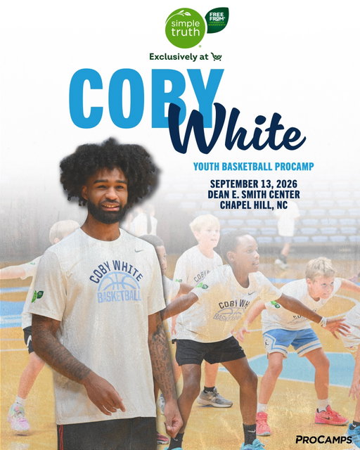 My @SimpleTruth4U Youth Basketball Camp is coming back to Chapel Hill for another year!🏀
 
Come work on your skills, compete, have fun, and make memories on one of basketball’s most iconic courts. Excited to see y’all. Full details & link in bio.
 
📅 Date: September 13th 📍 Location: Dean E. Smith Center 
⏰ Time: 1:00pm – 4:00pm  
🏀 Boys & Girls, Grades 1-6. All skill levels welcome

🔗 ProCamps.com/White