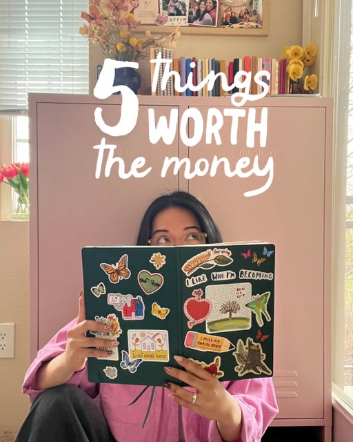 Journal girl edition! ✏️ 5 things worth your money: 

1. Sticker books
2. A journal you love - my fav brand is @leuchtturm1917usa 
3. Photo printers - @epsonamerica @canonusa @lienephotoprinter are my go to recommendations :)
4. Letter stickers 
5. Photobooth strips 🎞️
6. Bonus: cute coffee shops to journal in!! BUT this is a hit or miss because sometimes it can be cute but then the drinks are 🤔