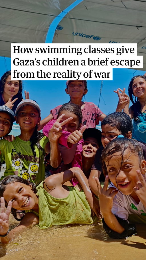 Swimming classes have started again in Gaza after three years of war, allowing a few hundred girls and boys to reclaim their childhood for a few hours. 

In Gaza, there are no playgrounds and there is no formal education, while children live in fear of continuing Israeli attacks. Israeli attacks have killed more than 21,000 children and injured more than 44,000 in Gaza. Many of the injuries are severe and life-changing. Gaza has the highest concentration of child amputees in the world. 

These lessons are a desperately needed escape from this grim reality, physically and mentally. “Being here allows me to train, play and breathe fresh air, away from the tents,” said 10-year-old Maryam al-Musri, who lost her father in the war.

Watch as the Guardian’s Middle East correspondent Emma Graham-Harrison tells the story of Amjed Tantesh ( @swimwithgaza2026 ) who founded Gaza’s first swimming academy more than two decades ago and mobilised dozens of volunteers this summer to create a string of sea pools on the beaches of central Gaza. 

And head to the link in bio to read the full story.