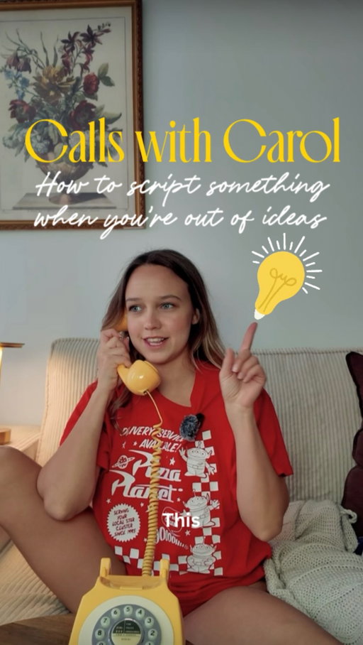 This might get me on the wrong side of the internet…👀
✨✨✨✨
Anyways! This is what I do when I have no idea what to write, sometimes focusing in on just one thing can be a big help in inspiring new and interesting ideas! 💡 

Let me know if there’s anything you would want Carol to call about ✍🏻☺️ 

Happy creating! ❤️