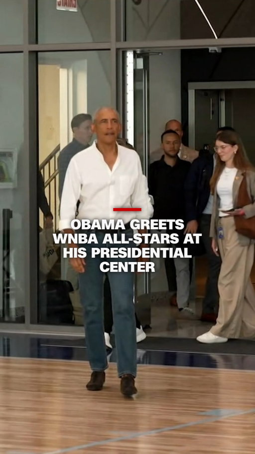 Former President Barack Obama visited WNBA players ahead of the league's All-Star weekend at his newly opened Presidential Center in Chicago.