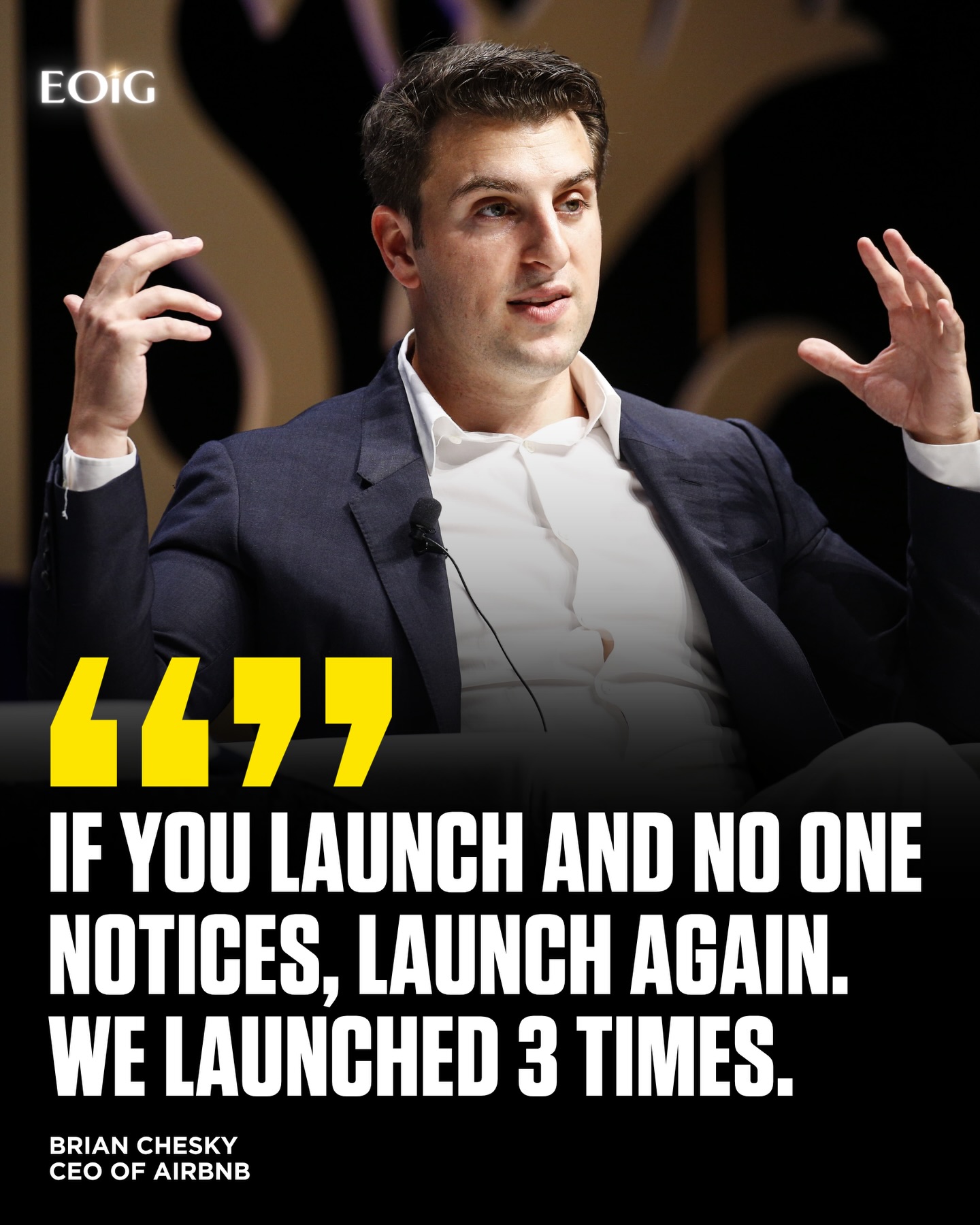 Brian Chesky’s advice came from experience, because Airbnb’s first version hosted just 3 guests inside a San Francisco apartment.

Its next launch at SXSW produced only 2 bookings, and one of those bookings came from Chesky himself.

They launched again during the 2008 Democratic National Convention, when the platform finally recorded 80 bookings and found real momentum.

Airbnb did not need one perfect debut, it needed repeated attempts, better timing, and enough patience for people to notice.

Follow us (@entrepreneursonig) for everything related to entrepreneurs