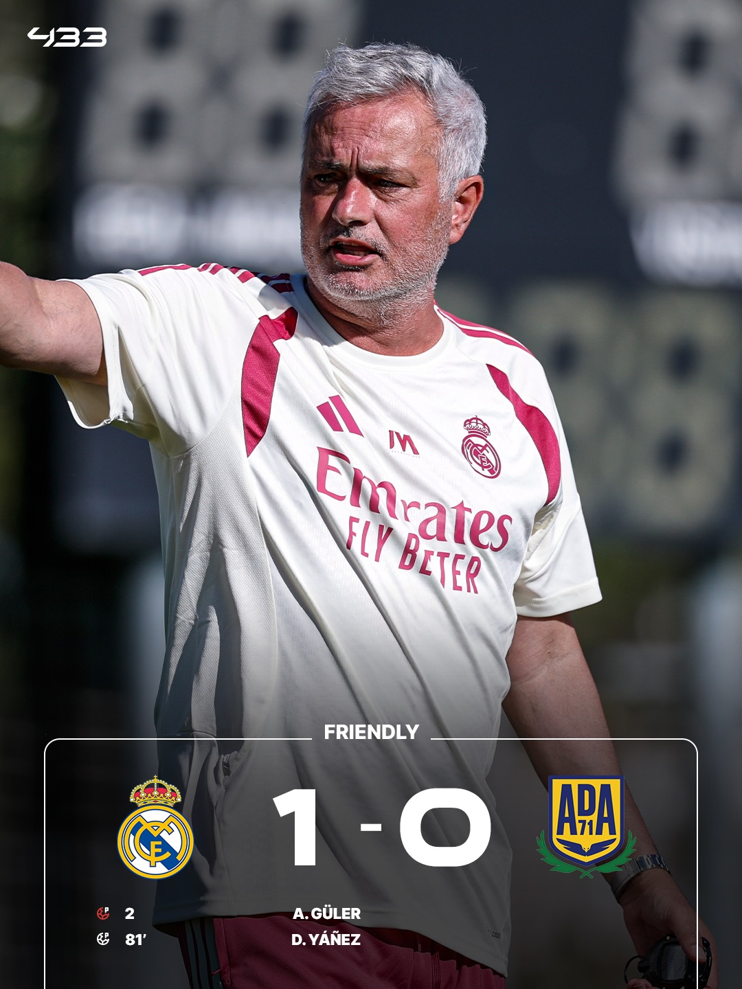 𝗠𝗢𝗨𝗥𝗜𝗡𝗛𝗢 & 𝗥𝗘𝗔𝗟 𝗠𝗔𝗗𝗥𝗜𝗗 𝗦𝗧𝗔𝗥𝗧 𝗪𝗜𝗧𝗛 𝗔 𝗪𝗜𝗡 😎

In a behind-closed-doors friendly, Real Madrid win 1-0 as the new José Mourinho era begins 💪

The Special One is back 🫡

📸 @realmadrid
