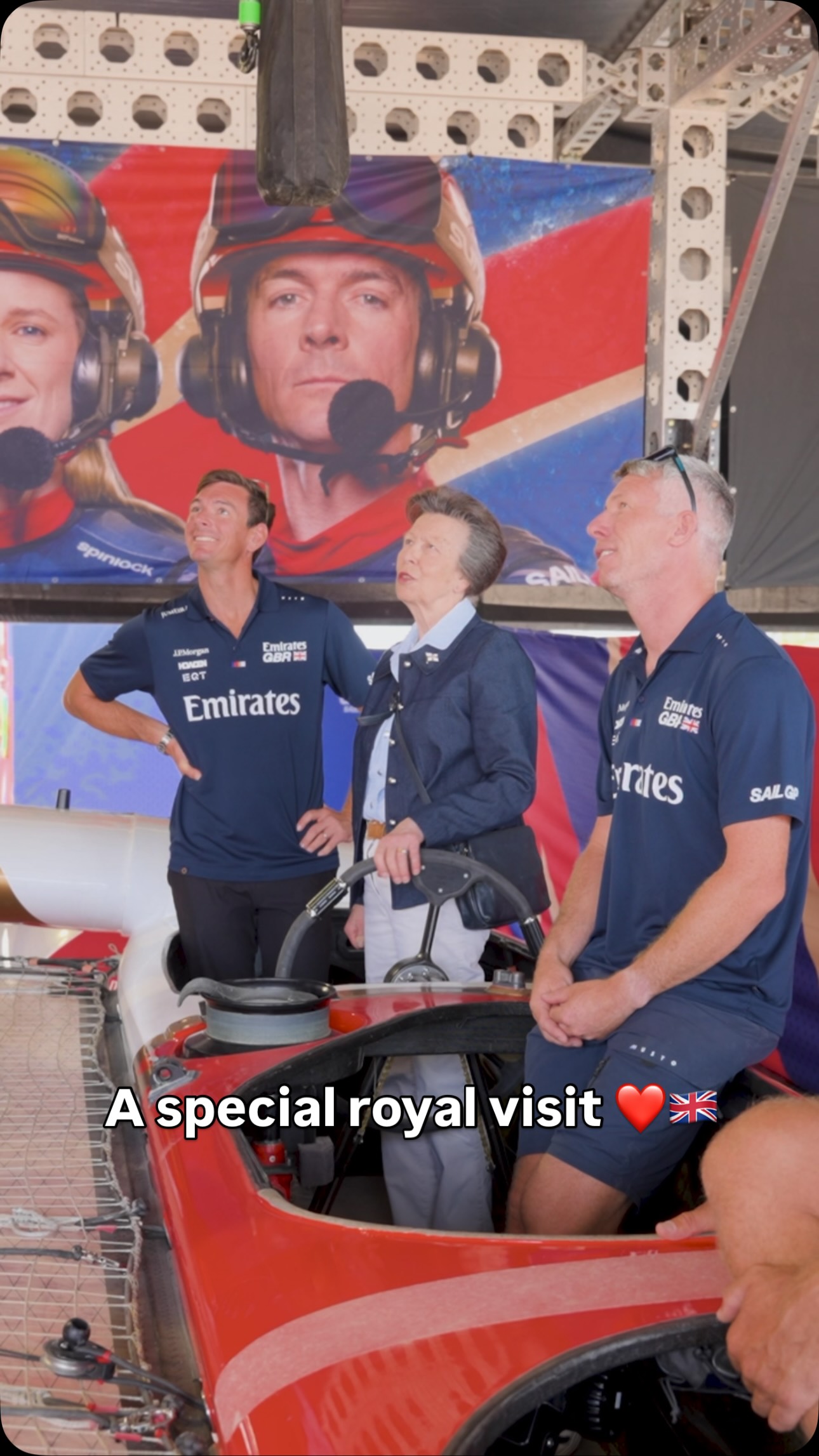A pleasure to host HRH The Princess Royal ❤️⛵️

Her Royal Highness The Princess Royal, President of the Royal Yachting Association, stepped aboard the Emirates GBR F50 ahead of the Emirates Great Britain Sail Grand Prix in Portsmouth this weekend.