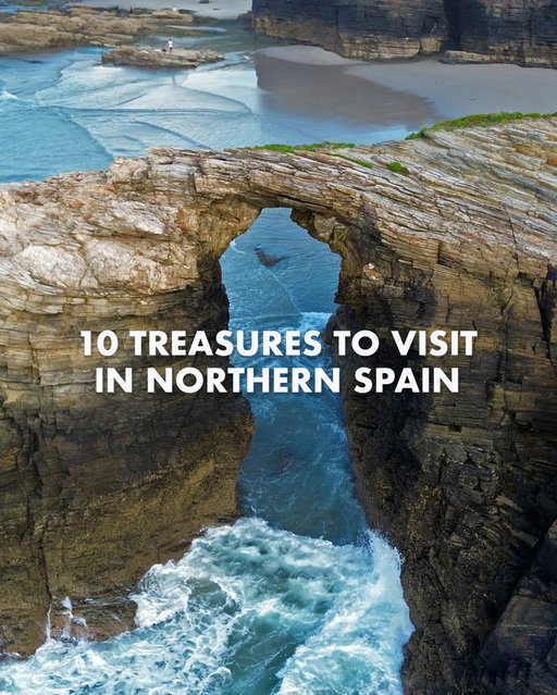 Northern Spain is full of treasures: here are 10 to visit in the beautiful and historic region of Galicia. 

You’ll find lots more information and travel tips in the Spain Highlight on my profile + an in-depth video on my YouTube channel: YouTube.com/EileenAldis. 

Follow to come along with me on lots more travel adventures around the world. xx

#spain #spaintravel #galicia #caminodesantiago #españa 

Playa de las Catedrales

This natural wonder reveals itself at low tide when the waves retreat and the beach is uncovered. It’s known for huge arches and caves formed by wind and sea erosion. At high tide you can admire it from the top of the giant cliffs above, but it’s best to go at low tide when you can walk down and explore on foot.   

Isla Pancha 

Isla Pancha is home to two distinct lighthouses. It’s only two kilometres from the town centre of Ribadeo but feels a world away. The square lighthouse was built in 1857 and cast a guiding light until 1983 when the taller lighthouse was constructed. For a long time, the island was closed to the public. Visitors are lucky that it’s now been reopened and reimagined. There’s a cafe where you can sit and take in the unbeatable views of the mouth of the Ribadeo estuary, the Asturian coast, and the Galician coast. If you’d like to linger longer, you can even stay overnight: the historic square lighthouse now provides guest accommodation.

Imagine having the island to yourself and hearing the waves crash against the rocks below.

Monastery of Santa María in Sobrado dos Monxes

This monastery has been welcoming Camino pilgrims since the 10th century. During the Spanish Confiscation, the church here was stripped bare and abandoned. The walls are now covered in green moss, as though nature has reclaimed it as its own sanctuary. 

Castro de Santa Trega 

Monte Santa Trega is home to a fascinating archeological discovery: a Celtic fort and village dating back to at least the 4th century. In its heyday, around 5000 people called this home. The entire site was discovered accidentally in 1913 while building a mountain road. At a height of 341m, you get incredible 360 views, including the Atlantic Ocean and the neighbouring Portug