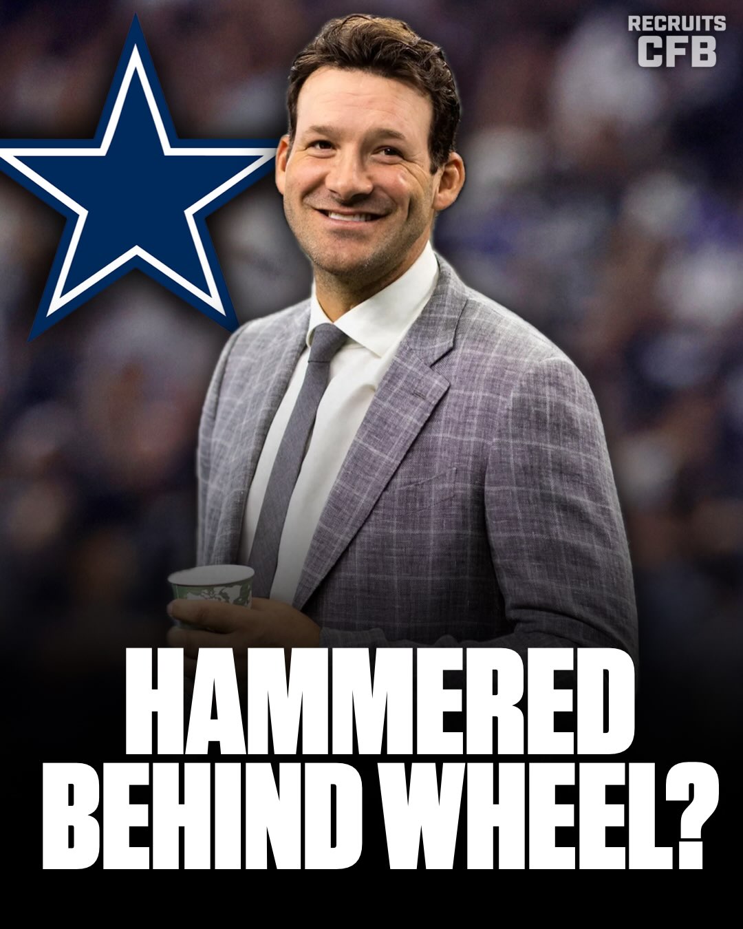 Former Cowboys star QB and current CBS announcer Tony Romo was ARRESTED last night on suspicion of a DUI 😵‍💫 (SWIPE) Romo allegedly performed very poorly during field sobriety tests.

Romo, a controversial announcer due to his unique style of being able to predict plays before they’re run, started with CBS during the 2017 NFL season as their #1 commentator.

He had been playing in a golf tournament in his home state of Wisconsin and was arrested near Milwaukee at 8pm yesterday. Romo is scheduled to appear in court September 21st.

Good news regardless of guilty/not guilty is that it seems nobody got hurt. Thoughts?