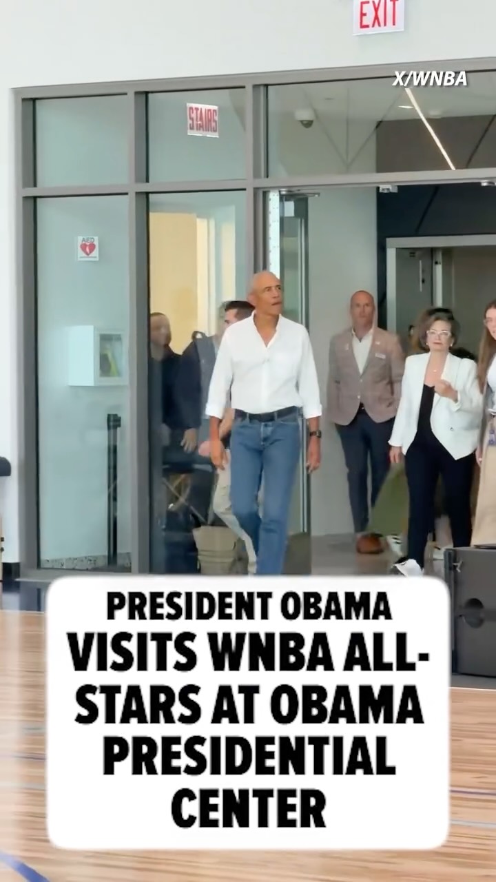 🏀 The WNBA All-Stars' practice at the Obama Presidential Center was interrupted by a surprise visit from a special guest.