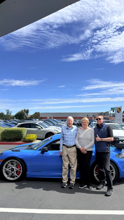 Another unforgettable delivery. 💙

Steve and Diane came to John and us with a dream: finding the Porsche they wanted to make their forever car, a 718 Cayman GT4 RS in a color that, in their own words, “everyone is really going to see us.” 😅

And that’s exactly what made it so special.

They are such a wonderful and genuine couple, and it was incredibly rewarding to see their excitement as they drove home in their Riviera Blue GT4 RS.

The person writing this message absolutely loved spending the morning with them, hearing their stories about past cars and Porsches. For years, they had always chosen more subtle colors — white, silver, and grey, including the Carrera GTS they traded in — making this bold Riviera Blue choice even more meaningful.

Being part of this special moment and seeing their excitement was truly unforgettable.

Congratulations, Steve and Diane.
We wish you many happy miles ahead 💙

Words and 📸 by @bruna_f_paula 

#PorscheMonterey
#PorscheMoment