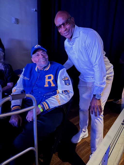 Always good to see the great Rosey Grier of the Fearsome Foursome at the @rams reveal party.