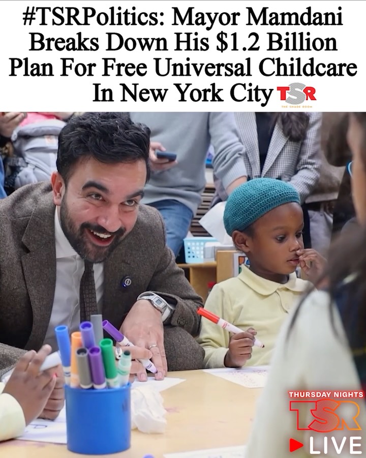 #TSRPolitics: NYC Mayor #ZohranMamdani pulled up to #TSRLive to talk everything from his $1.2 billion plan for universal child care to making the FIFA World Cup more affordable for everyday New Yorkers.

The mayor also revealed who he’d cast to play him in a movie, shared his favorite rap song right now, and jumped into our rapid-fire “First Thought” round with his instant reactions to Trump, AOC, Kamala Harris, Barack Obama, and more.

Click the link in bio to watch the full interview! 🎤: @nycmayor, @tonekapone33