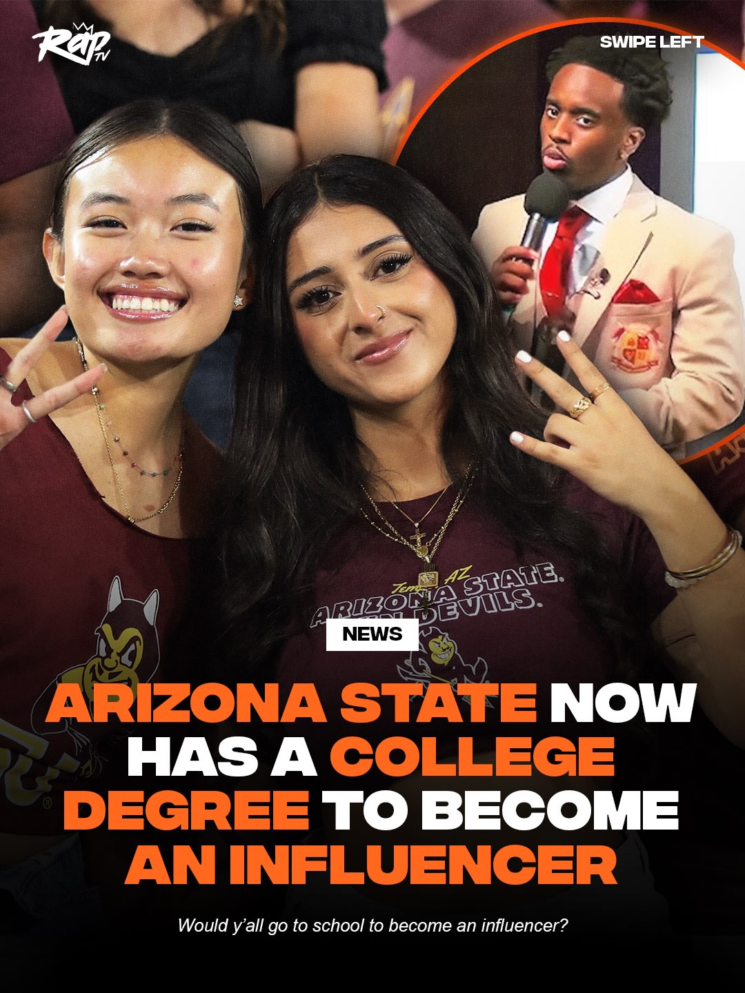 We got Streamer University in real colleges now‼️👀

ASU is now offering a Content Creation college degree which will teach students how to be influencers 🤳

Would y’all go to school to be an influencer⁉️🤔