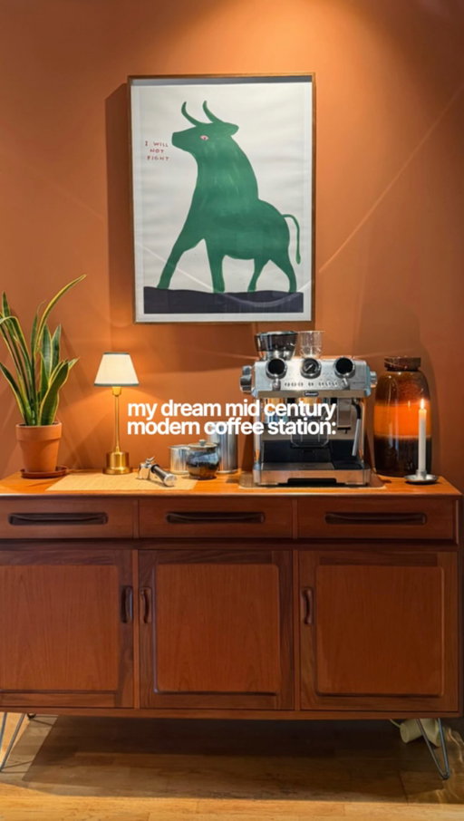 My dream mid century modern coffee station ☕️💭 I’ve been wanting to turn this section of my home into a coffee set-up for ages now, and have the perfect final piece - the @delonghiuk La Specialista Maestro machine 😮‍💨 ad

Hope you all love it just as much as I do! 🤝 #ad #delonghi #coffeesetup #coffeestation #midcenturymodern