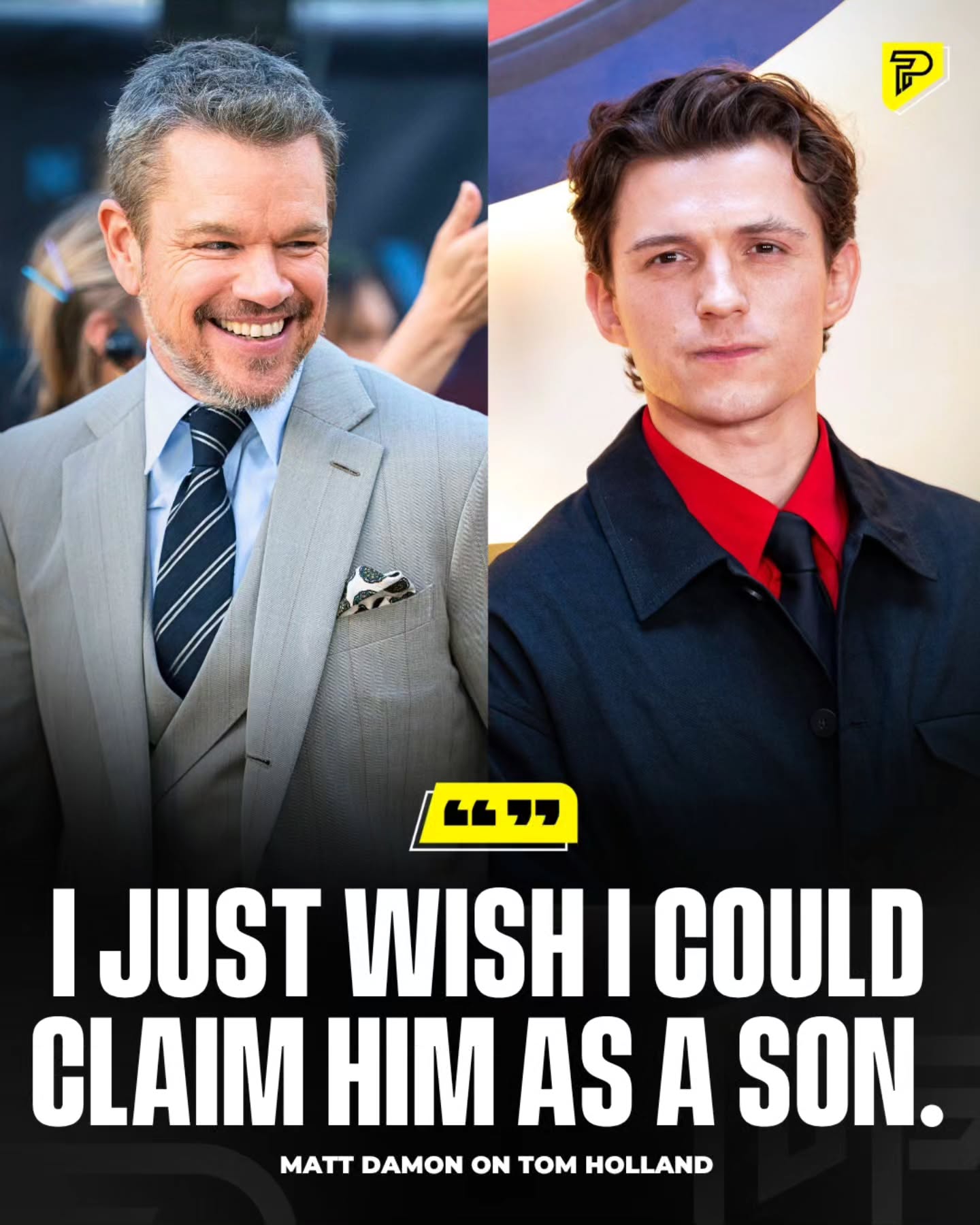 Matt Damon and Tom Holland play Odysseus and his son Telemachus in Christopher Nolan's The Odyssey, and it sounds like their bond went well beyond the script. Holland publicly called Damon "a leader" on set and said no one worked harder, while also joking he'd rather have Damon as his real dad because he's "way cooler."

The film has been out since July 17 and the two have been charming audiences on the press tour ever since.

#Pubity #Viral #Film