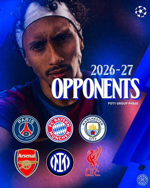 🚨🚨🌕| 𝐁𝐑𝐄𝐀𝐊𝐈𝐍𝐆: FC Barcelona are in 𝐏𝐎𝐓 𝟏 for the UEFA Champions League league phase draw.

Barça will face TWO of these teams from POT 1: PSG, Bayern Munich, Arsenal, Liverpool, Manchester City or Inter Milan.

🗓️ The Champions League league phase draw will take place on Thursday, 27 August at 18:00 CET. 🔵🔴🏆