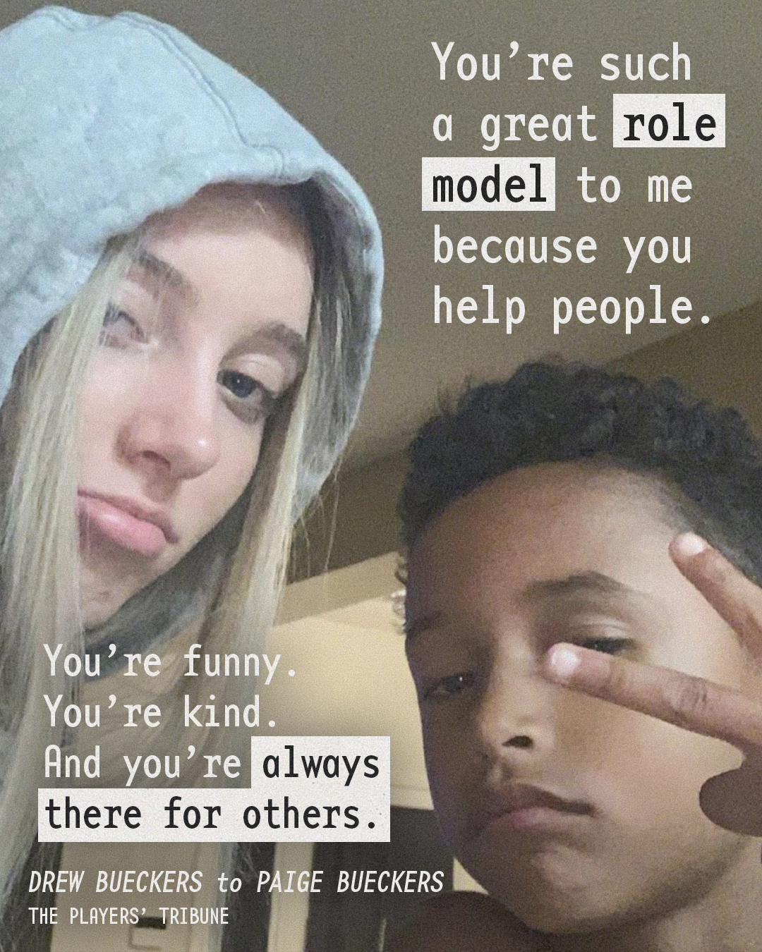 An All Star, the 2025 No. 1 overall pick for the @dallaswings, a national champion and Drew Bueckers’s big sister. Before @uconnwbb won the national championship last year, Drew left @paigebueckers the sweetest message. ❤️