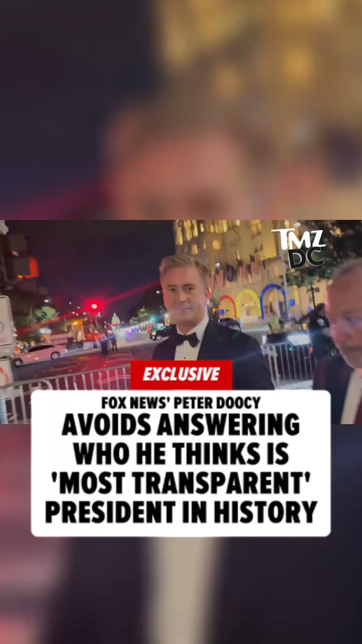 🚨 EXCLUSIVE: President Trump sent some love to Peter Doocy as he joked during his White House Correspondents' Dinner speech Friday night ... but Peter couldn't quite give the same love back when @hellocharliecotton asked who he thinks is the most transparent president in history.
