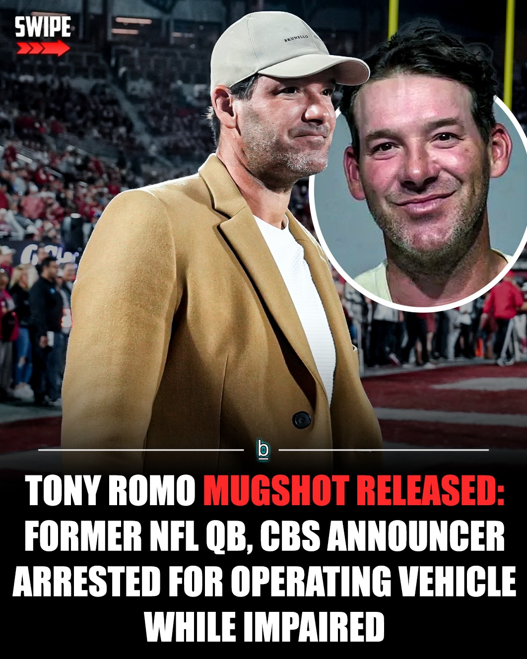 Tony Romo has been arrested for operating a vehicle while impaired in Wisconsin. 🚔

According to reports, the former Cowboys quarterback and current CBS lead NFL analyst was pulled over by the Milwaukee County Sheriff’s Office on I-43 around 8 p.m. on July 23. 

FOX6 News reports Romo was charged with first-offense OWI after allegedly performing poorly on field sobriety tests. Authorities have not said what substance they believed he was under the influence of or whether he took a breathalyzer test. 

Romo was booked, released, and is scheduled to appear in court on September 21. Under Wisconsin law, a first-offense OWI is typically a civil offense that carries a fine rather than a criminal charge. 💰

The arrest happened just outside Romo’s hometown of Burlington, Wisconsin, where he became an all-state athlete in football, basketball, and golf before going on to spend 13 seasons with the Cowboys and later becoming one of the NFL’s most recognizable broadcasters. 🏈

Follow 👉 @brobible for all things “dude” 😎 

#nfl #football #guys #men #dudes