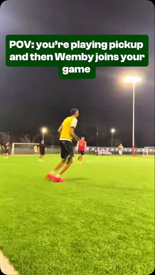 This is why you never skip pickup. You never know who’s pulling up. 👀⚽ #wemby 📹 @afm.trainingg