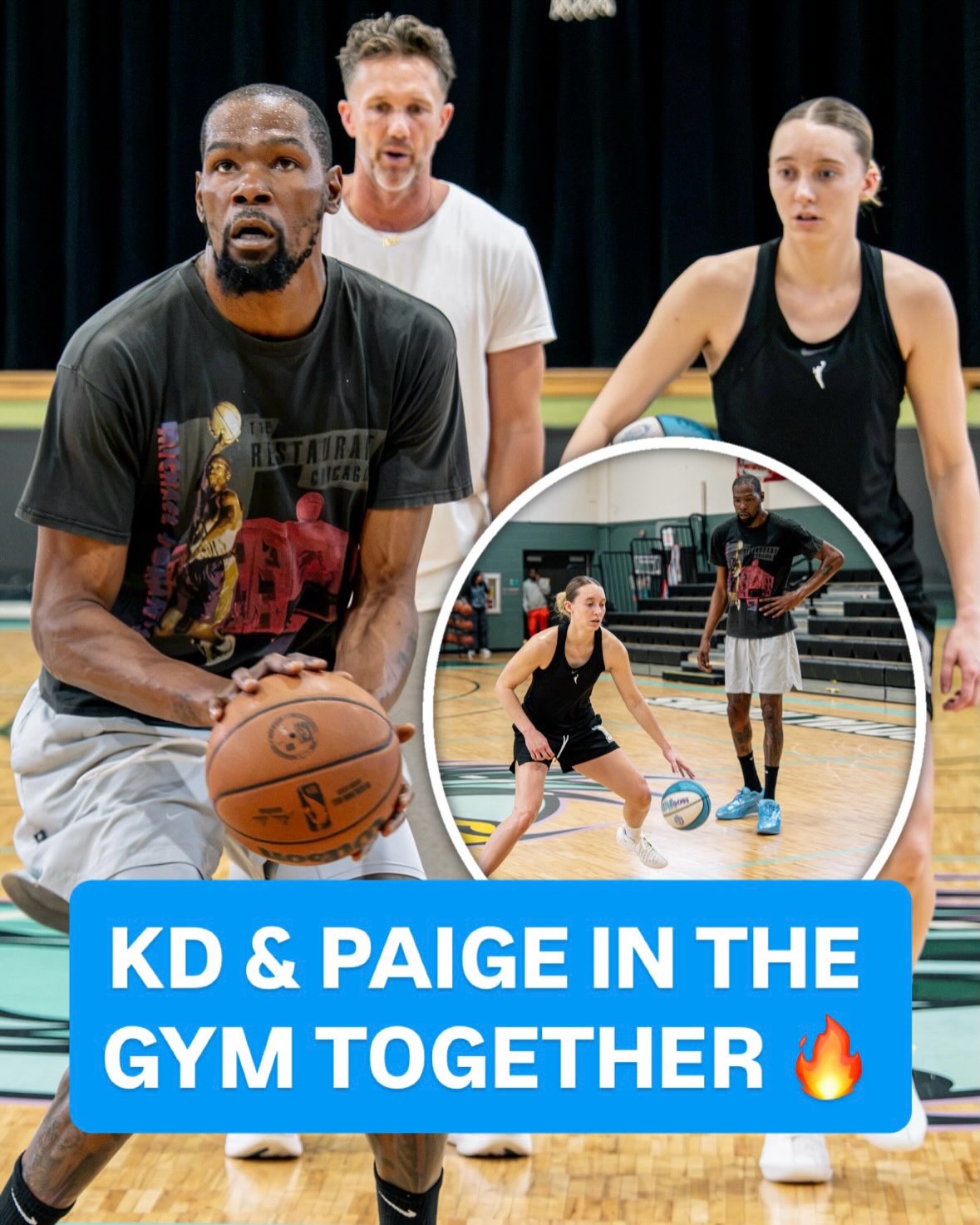 KD and Paige Bueckers in the lab putting in WORK. 👀🍿 (via @finesseframess, @adampharrington)