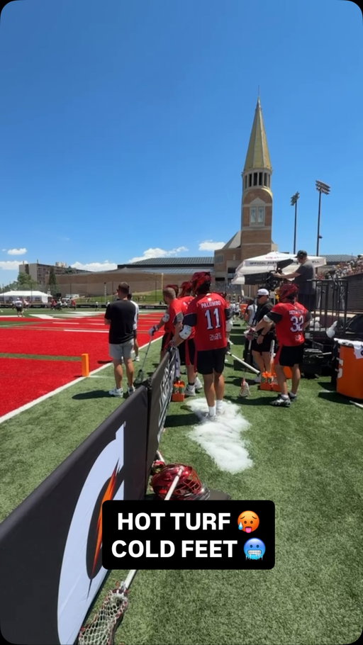When the turf feels like a frying pan. 🥵

Ice keeps the cleats cool… 🧊