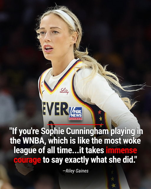 Riley Gaines says Sophie Cunningham is taking a stand few active professional athletes are willing to take.

After Cunningham spoke out against biological men competing in women's sports and sharing female locker rooms, Gaines praised the Indiana Fever star for standing by her position despite the potential personal and professional backlash.

"I don't think Sophie is doing or saying what she does because she wants fame."