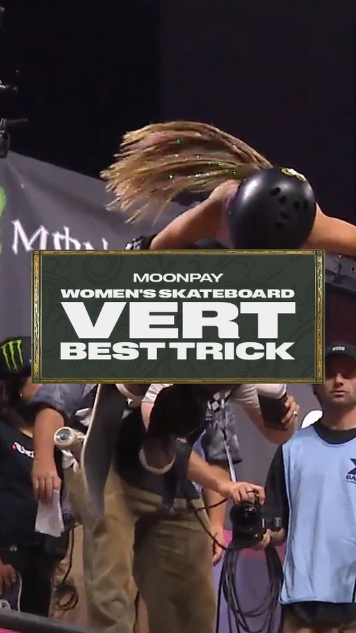 @mia_kretzer wins GOLD for @xgames_losangeles with a body varial 720 in @moonpay Women's Skateboard Vert Best Trick at the MoonPay X Games League Championship in NOLA! 🥇