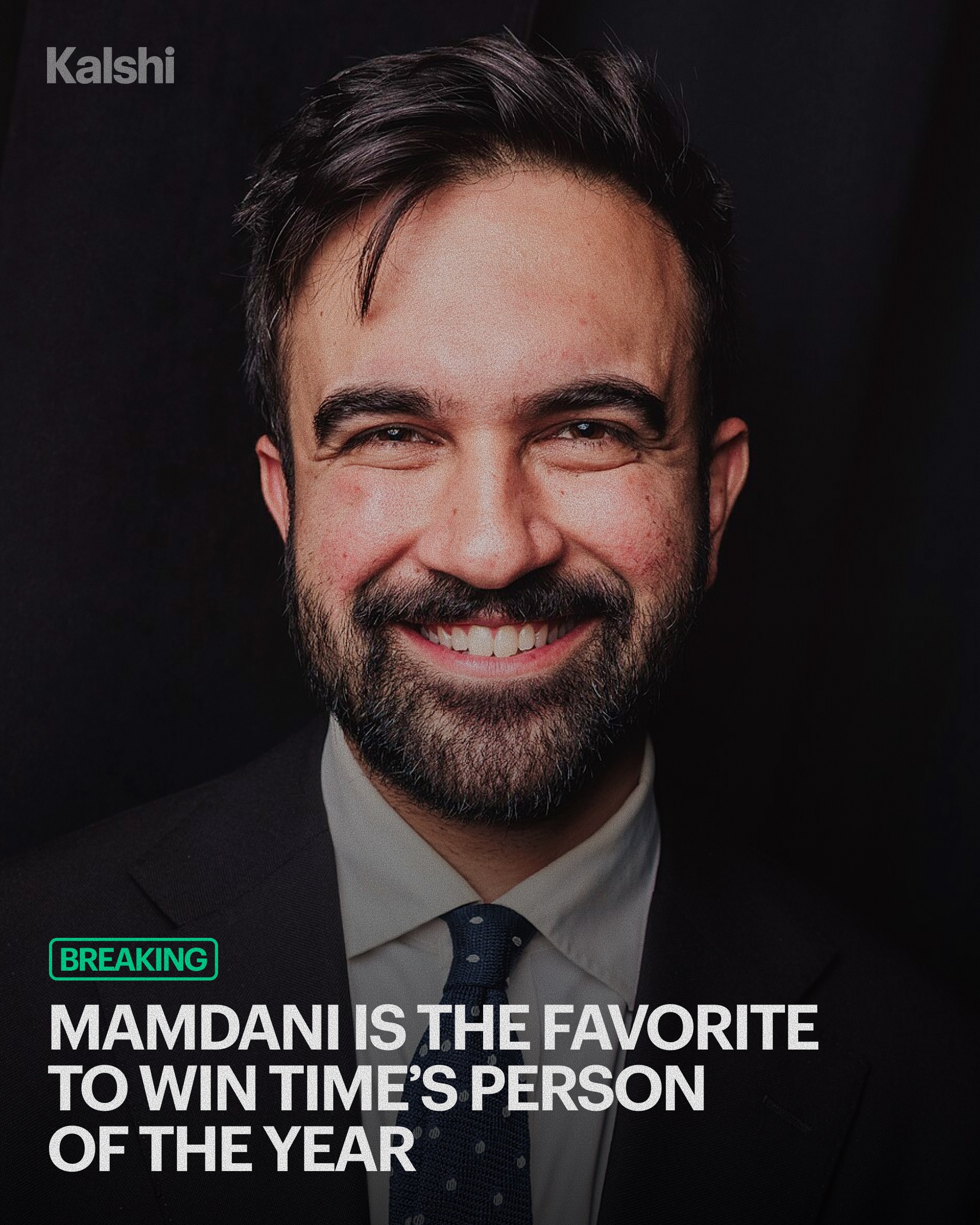Zohran Mamdani now leads market odds to be named TIME's 2026 Person of the Year, ahead of Pope Leo XIV and Donald Trump.

Mamdani has remained in the national spotlight since taking office as New York City mayor.