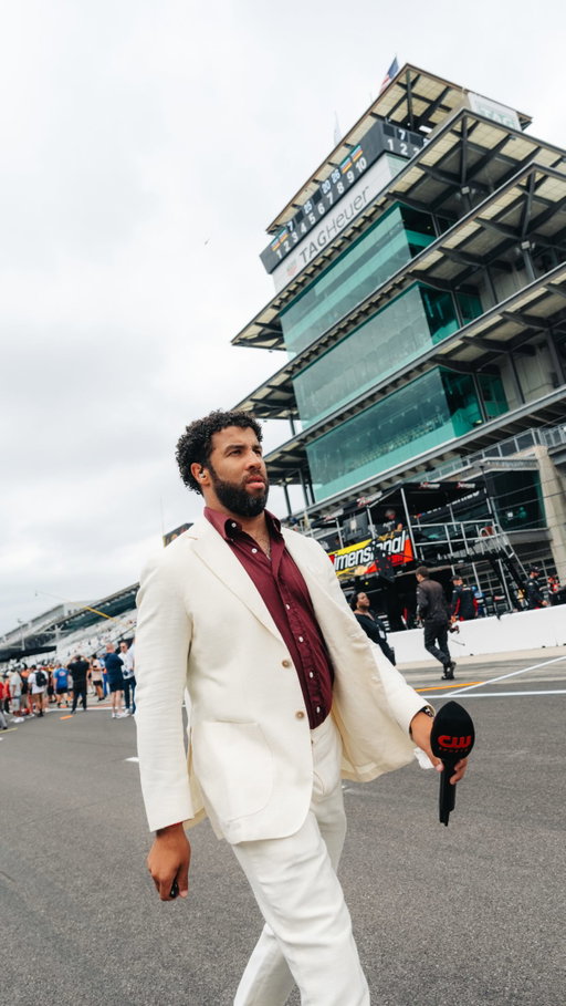 Reporting live from the Brickyard 🕺🏾🎙️