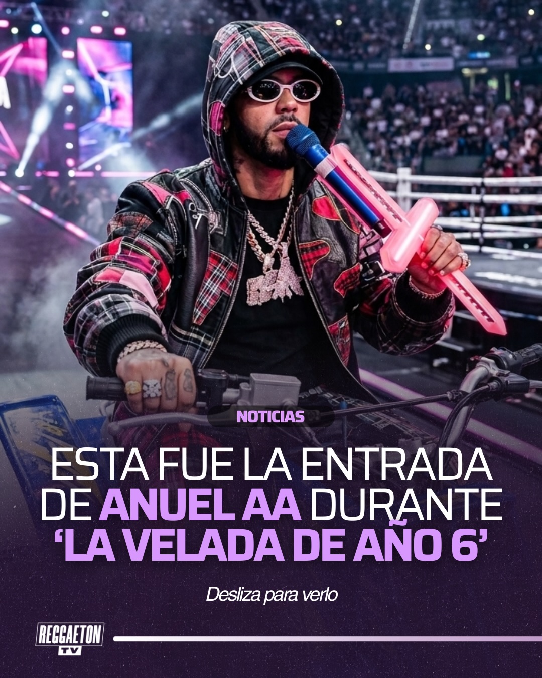 Qué tal les parece la entrada de #AnuelAA durante su show en “La Velada Del Año 6”⁉️⬇️