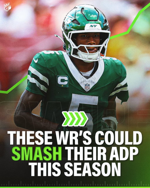 These WR’s could SMASH their Fantasy ADP this season! 👊

Thoughts? 🤔

Follow @domainfantasyfootball for more Fantasy Football content! 

Chargers WR Ladd McConkey
11.3 PPG in 2026
Ranked as WR13 
ADP of 29

Eagles WR Devonta Smith
11.8 PPG in 2026
Ranked as WR14
ADP of 32

Ravens WR Zay Flowers
14.3 PPG in 2026
Ranked as WR15 
ADP of 34

Broncos WR Jaylen Waddle
12.1 PPG in 2026
Ranked as WR16
ADP of 37

Rams WR Davante Adams
15.9 PPG in 2026
Ranked as WR17
ADP of 38

Bengals WR Tee Higgins
14.1 PPG in 2026
Ranked as WR18 
ADP of 40

Panthers WR Tetairoa McMillan
12.4 PPG in 2026
Ranked as WR19 
ADP of 41

Buccaneers WR Emeka Egbuka
11.5 PPG in 2026
Ranked as WR20 
ADP of 42

Jets WR Garrett Wilson
14.2 PPG in 2026
Ranked as WR21 
ADP of 43

Giants WR Malik Nabers
14.2 PPG in 2026
Ranked as WR22
ADP of 48