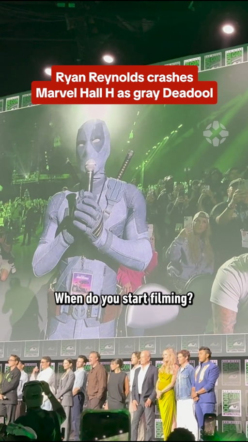 Ryan Reynolds' Deadpool attempts to join Avengers: Doomsday at Marvel's Hall H panel at #SDCC.