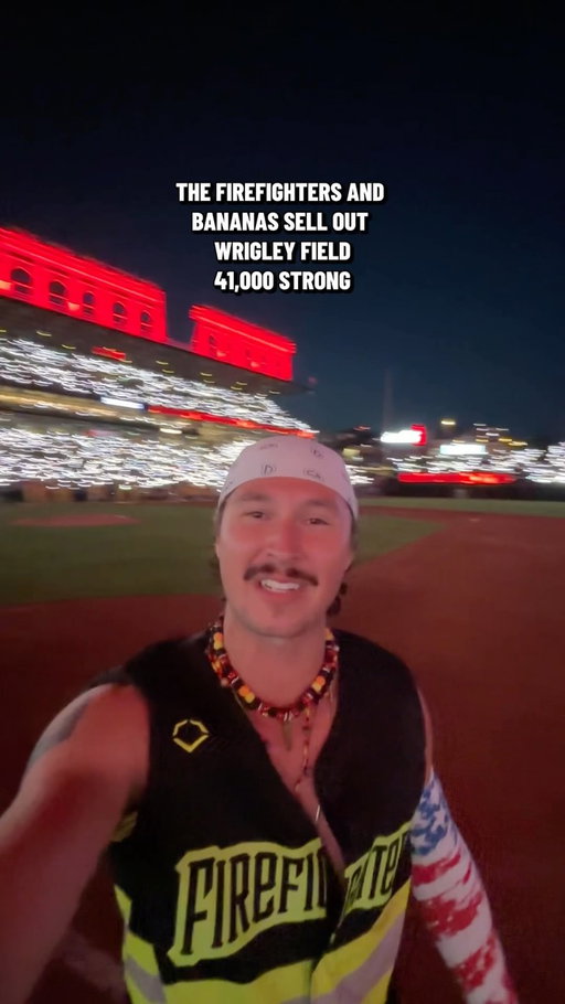 This might be the greatest light show Wrigleyville has ever seen!🙌⚾️ #bananaball #chicago #firefighter #sports #reels