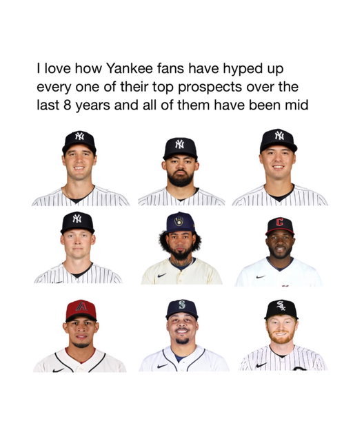 They really are mid 😂

The Yankees are the definition of mid with a big-name reputation. They are 59-45 and sitting second in the AL East, so they are clearly a solid playoff team, but they have not looked like an unstoppable World Series favorite. They are still behind Tampa Bay and have basically played .500 baseball without Aaron Judge. 

Their pitching has kept them alive, but the offense has been inconsistent and badly misses Judge. That is what makes them frustrating: the roster is expensive, the expectations are championship-level, yet they often look like a team that could either win a playoff series or get eliminated immediately. They are not bad, but by Yankees standards, being merely “pretty good” is extremely mid. 

Via @bartolosmemes