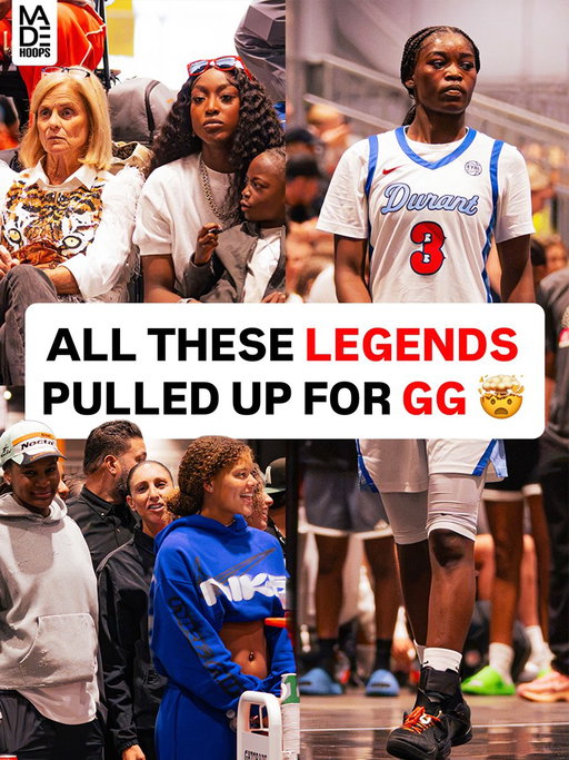 GG almost had a TRIPLE DOUBLE as the court was packed with stars like Flaujae, Dianna Turasi, Madison Booker, and Kim Mulkey 🤩 @jezelle_gg