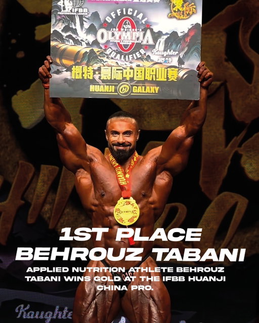 Moment fuelled and another title secured⚡️

Congratulations to Behrouz Tabani on winning the IFBB Huanji China Pro! 🏆

An incredible achievement and another milestone in an outstanding bodybuilding career. 

Proud to be part of your journey 💪