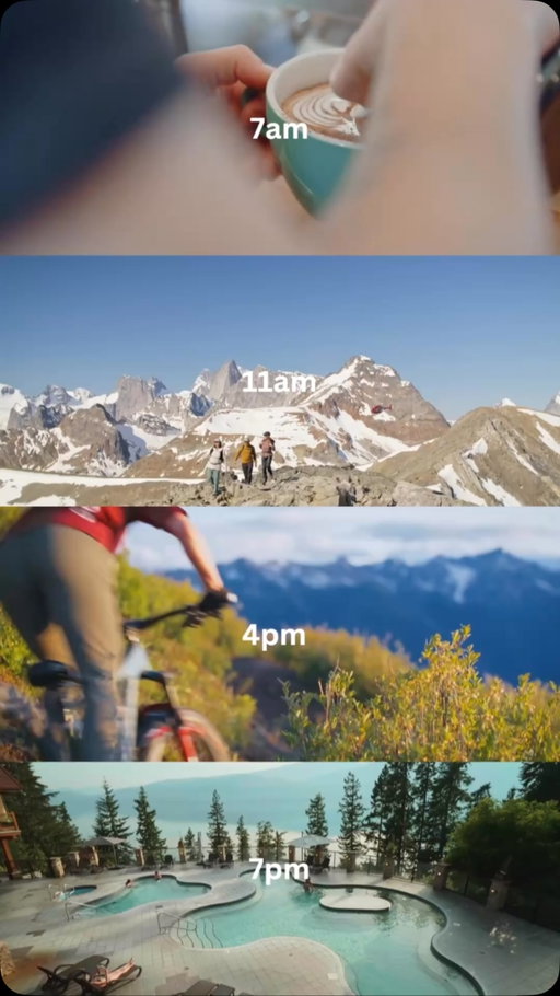 Fill your day your way. ☀️ Fuel up with a coffee ☕, head for the mountains 🏔️, hit the trails 🚵, and finish with a relaxing soak ♨️. Just another unforgettable day in the Birthplace of Adventure.

#exploreBC #BirthplaceOfAdventure