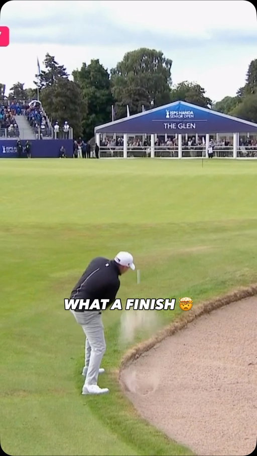 THIS CLOSE TO TYING THE LEAD 🤯

Almost a remarkable walk-off eagle at 18 to tie the lead for Darren Fichardt who finishes at -8 👏

#SeniorOpen