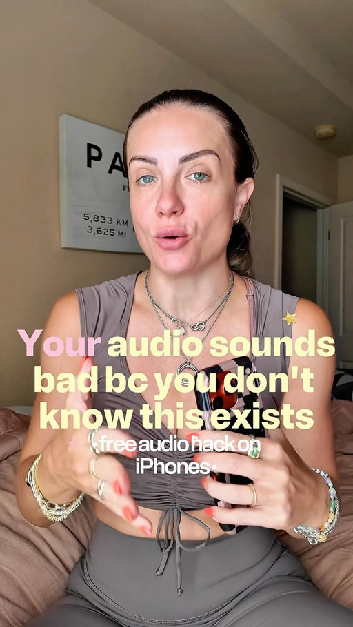 You dont have to use a microphone. ✨

if you have an iPhone 16, you already have studio-quality audio sitting in your phone — you just don’t know where to find it.

open your Photos app, pull up any video you recorded, tap Edit, and look for Audio Mix. select Studio.

(if you don't see it: go to Settings → Camera → Record Sound → make sure Spatial Audio is selected — that's what unlocks it)

that’s it. machine learning strips out all the background noise — the AC, the kids, the dishwasher — and leaves just your voice, clean.

you can even drag the slider to control how strong the effect is.

no gear. no extra apps. no excuses.

save this for your next filming day 🤍

follow for more tips on creating content and landing brand deals from home.

#iphonetipsandtricks #ugctips #contentcreatortips #iphonetips #ugccreator