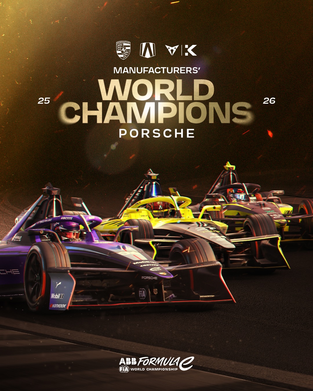 Back-to-back World Champions 🏆🏆

@porsche.motorsport have successfully defended the ABB FIA Formula E Manufacturers’ World Championship.

#TDKTokyoEPrix #FormulaE #Motorsport #Racing