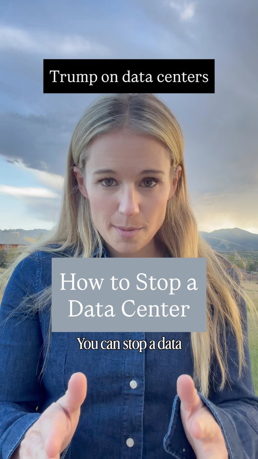 Link in bio to take action to stop data centers. 

You can stop a data center. 

I know because we are doing it here in Utah. A hyperscale project backed by a Shark Tank guy, pushed through a state authority built to skip our local vote.

Here is what I have learned.

You are not fighting the data center. You are fighting the process that approved it without you. That process can be stopped.

Find out where they are going. Erin Brockovich has a national map. FracTracker has another. Watch your utility’s requests to connect a big new customer. Watch your planning commission agenda. Both show up before the public hearing does. 

Ask for a moratorium. Six months. A year. Enough time to write real rules before the applications land. Over a hundred communities have done it, red and blue.

Find the pressure point. Name what is actually approving it. Watch the air permits, because whatever you do not raise in that comment window you can never raise again. Follow the water. It is often the fastest way to stop the whole thing.

Source every claim. Recruit ranchers and farmers and scientists. This is water, land, and your power bill. It is not left or right.

Then vote. Utah’s senate president pushed this project and lost his primary. It happened in South Carolina, Maryland, North Carolina.

You are not alone. Share this video to help others. 

Share and follow for more data center and outdoor advocacy. 

#datacenter #utah #carolinegleich #ai