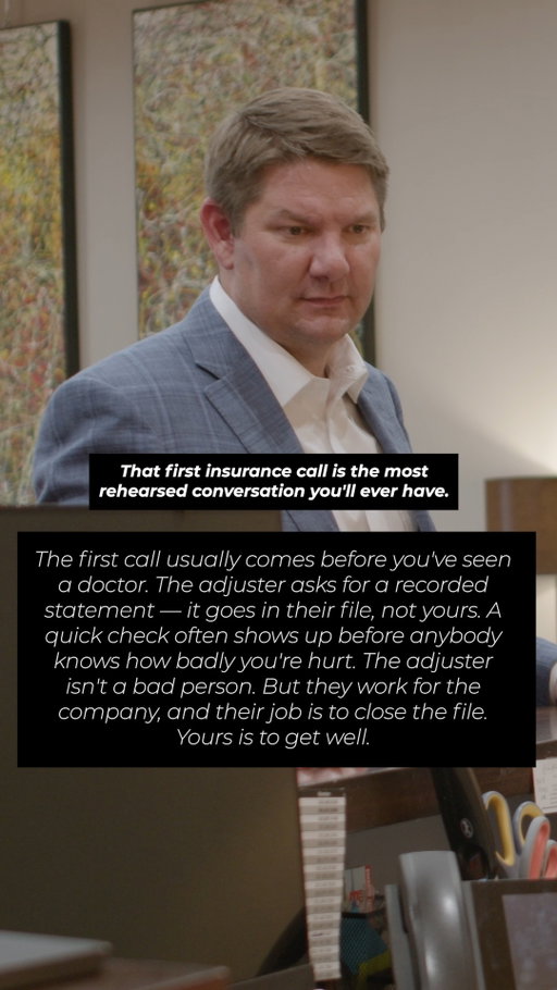 The friendliest call after a crash may also be the most important one.

Adjusters know how to handle these conversations, but injured people are often still trying to figure out the extent of their injuries. What feels like a simple conversation can become part of the insurance file.

Slow down. Get informed. Protect your claim.

#PersonalInjury #TexasInjuryLawyer #InsuranceCompany #CarAccident #KeithAndLorfing #WestTexas #LegalEducation #AccidentRecovery #KnowYourRights