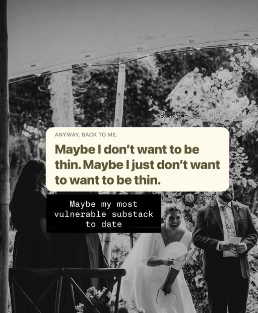 This was an incredibly cathartic essay to write and I want to be clear - I am not asking for validation on what I look like now. I have felt this way about my body when I was a size 10 and when I was a size 18. 

I wanted to write this because I am sure I am not alone. Sadly, I think that so many of us feel like this. Tired of caring about what our bodies look like but not yet quite able to bridge the gap between that and actually accepting and loving ourselves. 

I’d be so grateful if you gave the essay a read. My substack link is in my bio ❤️