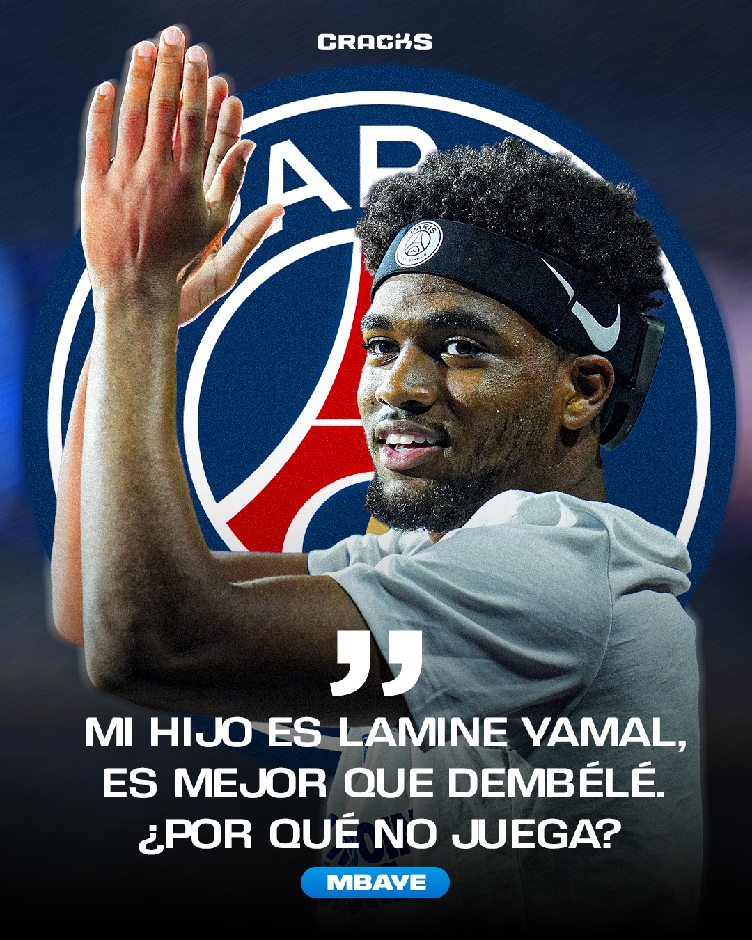🚨 PROBLEMAS ENTRE MBAYE Y EL PSG

🗣️ Según Romain Molina, el entorno del jugador presionaba al club: “Mi hijo es Lamine Yamal, es mejor que Dembélé. ¿Por qué no juega?”.

⏰ Mbaye habría llegado tarde varias veces a los entrenamientos y perdido puestos dentro del equipo.

❌ El cuerpo técnico habría dejado de contar con él, mientras Luis Campos reprochaba al padre varias filtraciones a la prensa.