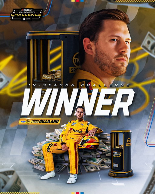 A million bucks in the bank for @toddgilliland_! He wins the 2026 In-Season Challenge!