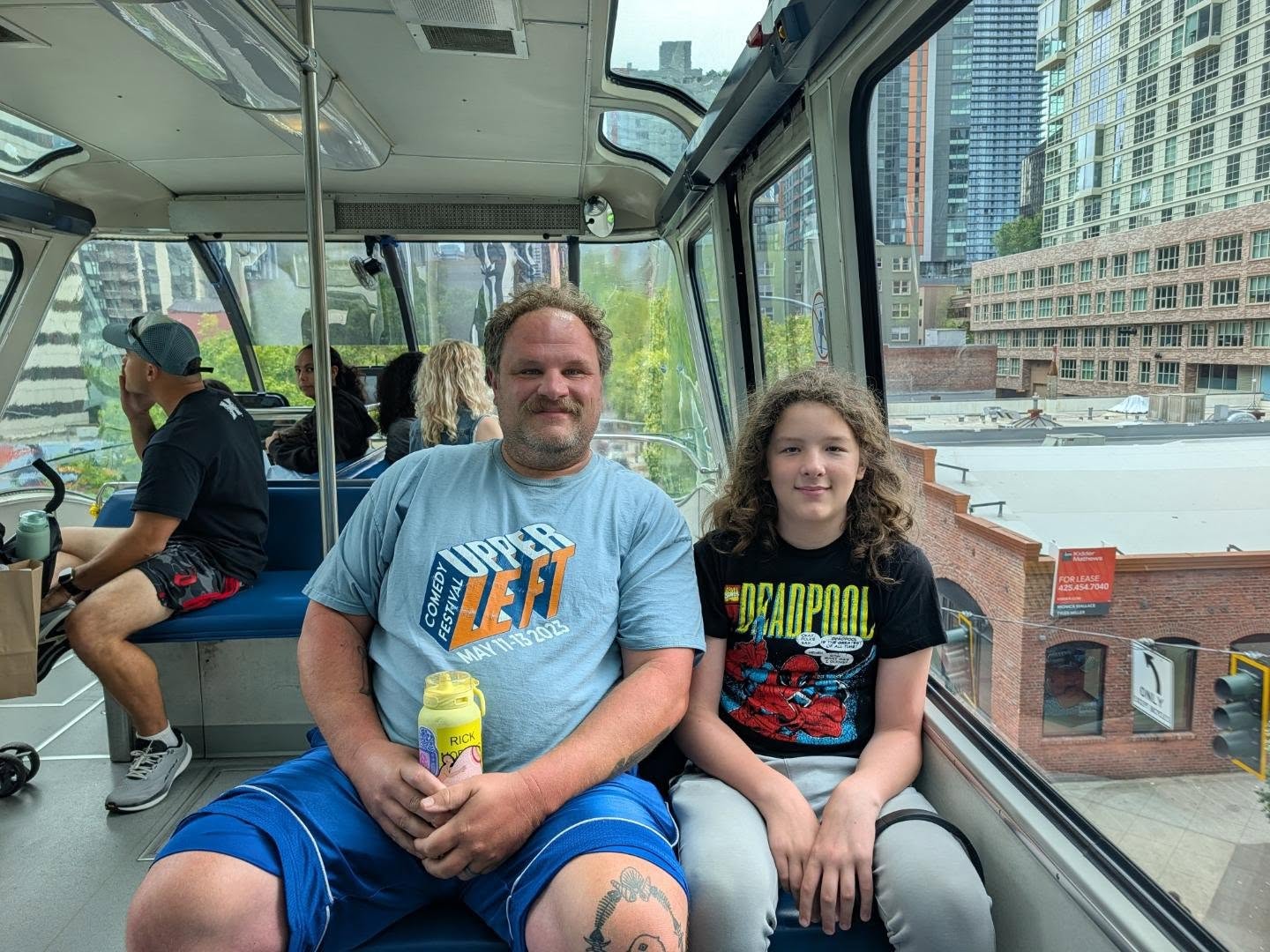 Me and my son had a really good day. We went to the Bite of Seattle, we went to the space Needle, he'd never been up there before. I hadn't been up there in 25 years. We went to an IMAX movie. 

When we got out of our movie we were told that we were on lockdown because there was an active shooting situation. Scared me for sure. Scared my son more. I don't know all what happened but I've been watching the news and it sounds like there was indeed a shooting. We wound up getting lime scooters and taking them downtown to get back on the light rail.

The Bite of Seattle was super crowded and the food was amazing. The vibes were really good. It sucks that it ended like that. I hope everyone is all right.