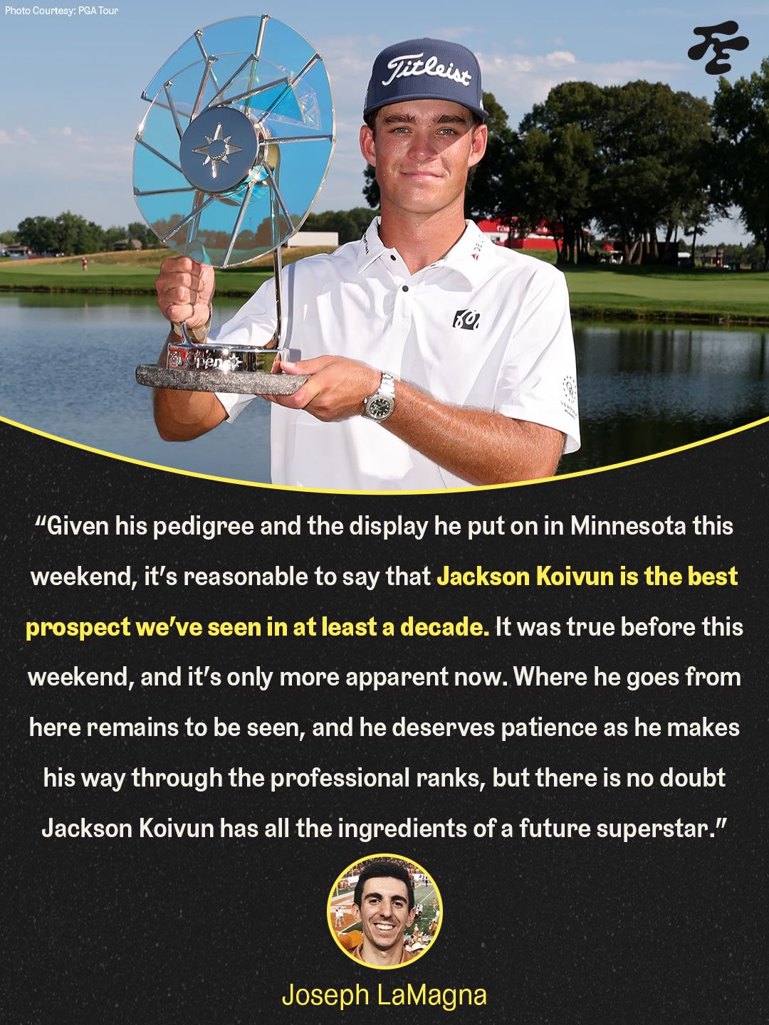 If Jackson Koivun's weekend at the 3M Open is any indication, the future may arrive sooner than expected.

@j_lamagna wrote about Koivun's impressive win and what lies ahead in today's newsletter.