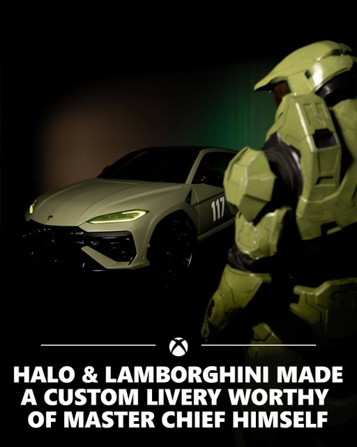 @halo and @lamborghini partnered to showcase a custom livery Lamborghini Urus inspired by Chief’s iconic armor for the launch of Halo: Campaign Evolved.

A vehicle worthy of the number 117.

The kind of supercar a Spartan deserves.

An otherworldly vehicle for a galaxy-saving hero.

As iconic as John-117 himself.