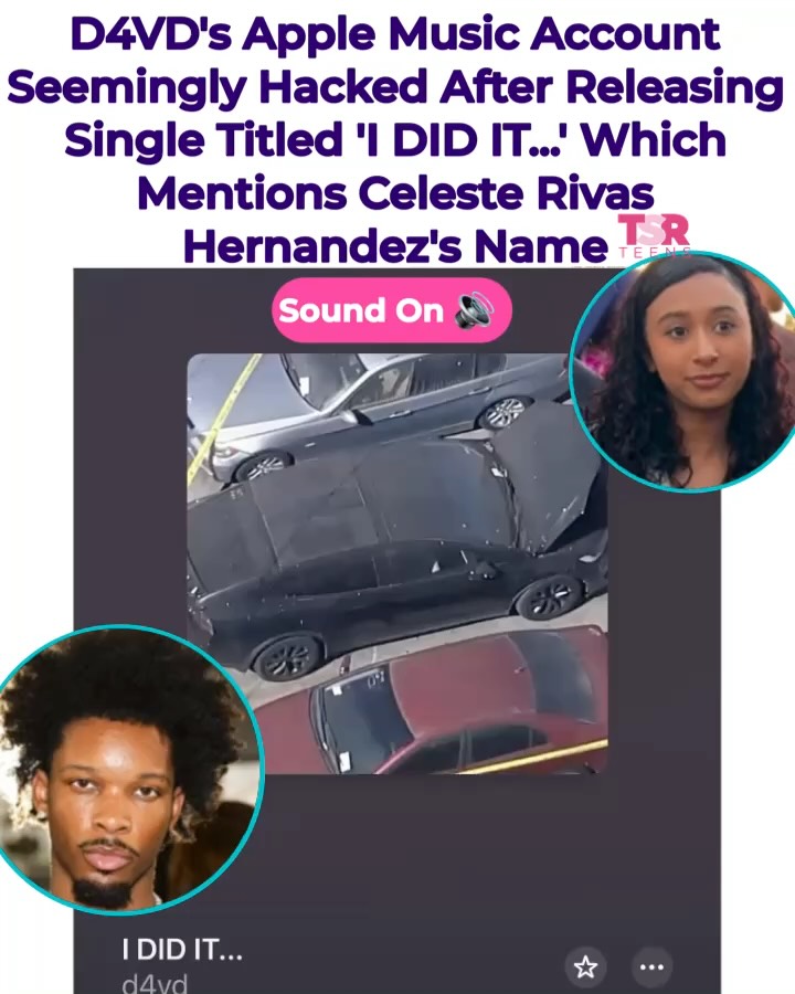 TSR Staff: Jada R.! @iamjadanicolle 
______________________________ 
According to TMZ, the Apple Music page for singer #D4VD has been hacked, leading to the posting of a fake song featuring a voice that resembles the incarcerated artist’s. The song, titled “I DID IT…,” professes the artist’s love for #CelesteRivasHernandez. ______________________________ 
This track emerged over the weekend, despite David Anthony Burke, known as D4VD, currently serving time in prison and being unable to upload music himself. The cover art for the song includes a photo of D4VD’s Tesla, which was found in the Los Angeles tow yard where Celeste’s dismembered body was discovered last year. 
______________________________ 
The lyrics of the song refer to Celeste as “the girl with my name tattooed on her chest.” During the court proceedings, it was revealed that D4VD has “Celeste” tattooed on one of his fingers, while prosecutors claim that Celeste had his name inked on her body. D4VD has pleaded not guilty to charges of murder, continuous sexual abuse of a child under 14, and unlawful mutilation of human remains. The preliminary hearing is set to continue this week.📸:@gettyimages (SWIPE) ✍🏾:#TSRStaffJR #TSRStaffTC